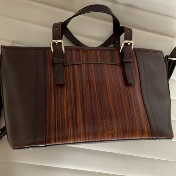 Brahmin brown wood print adjustable strap bag - Picture 8 of 14